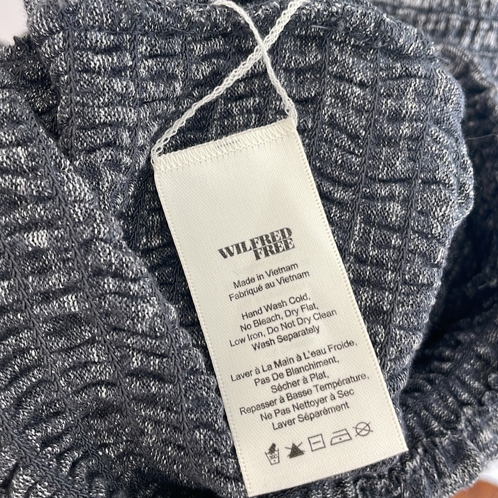 NWT ARITZIA Wilfred Free Women Smocked Shayk Dress XXS HEATHER cloudy - Picture 6 of 7